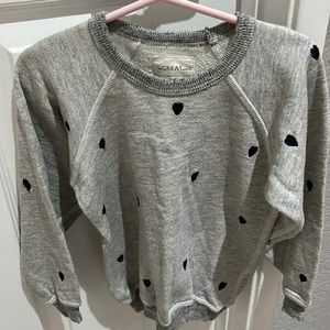THE GREAT. Gray and Black Geometric Sweatshirt